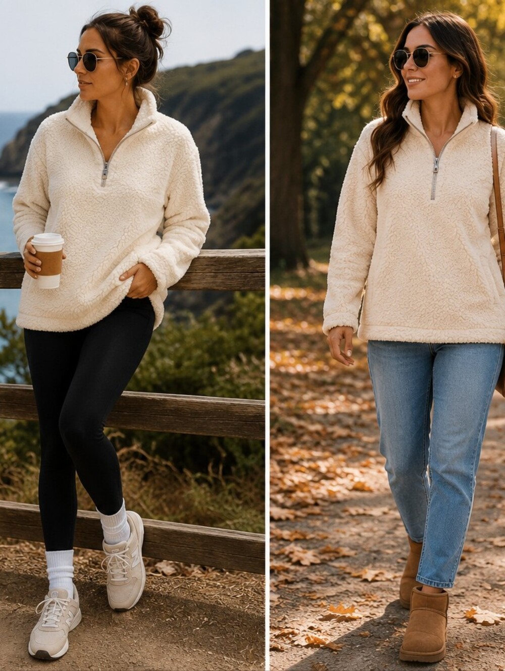 Weatherproof Ladies' Frosty Tipped Sherpa Pullover, Cream 💫